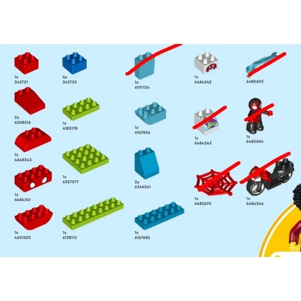 LEGO DUPLO Spidey Spin's Motorcycle Adventure 10424 18/24 Pieces Partial‎ Set